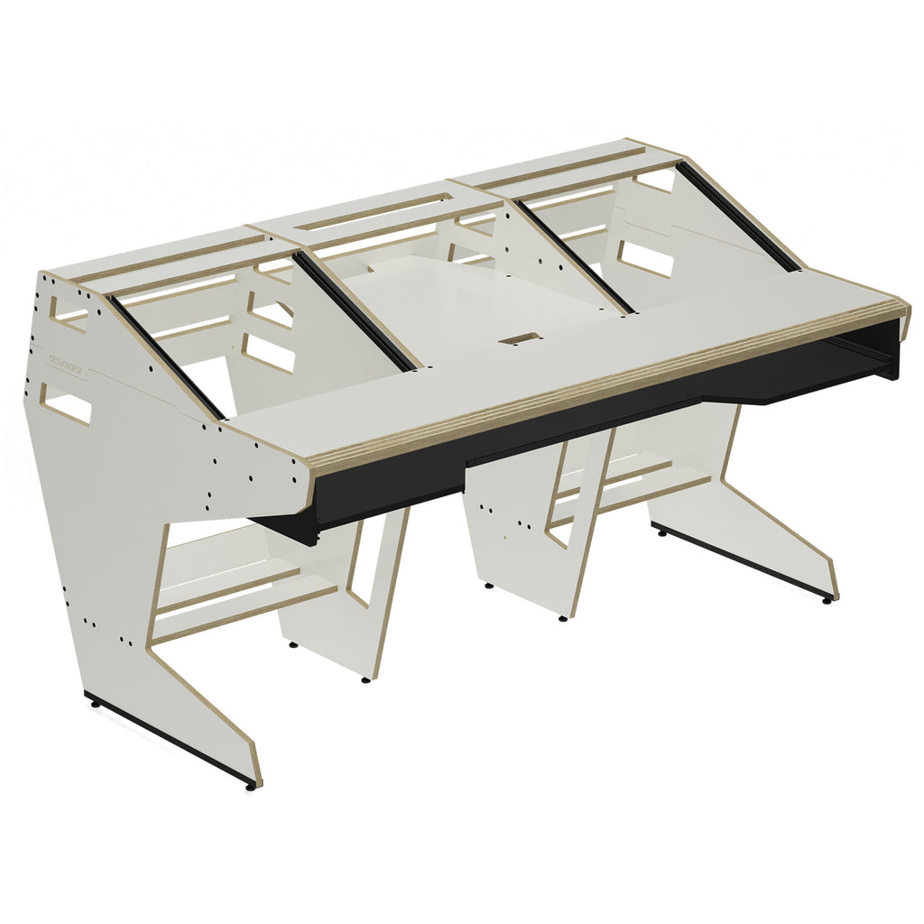 Sessiondesk OKTAV 2.0 Studio Desk with KEY big Keyboard Drawer - 70s White