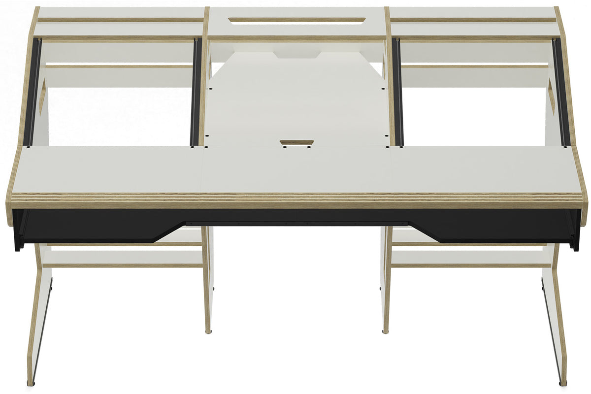 Sessiondesk OKTAV 2.0 Studio Desk with KEY big Keyboard Drawer - 70s White