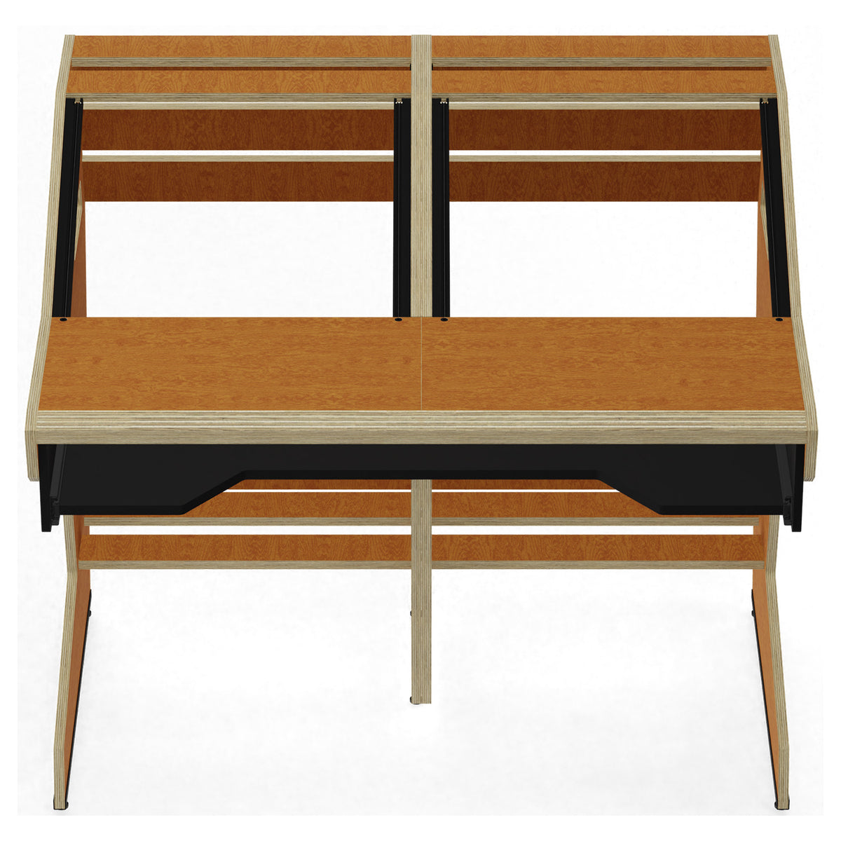 Sessiondesk QUINTAV 2.0 Studio Desk with KEY small Keyboard Drawer - 60s Brown