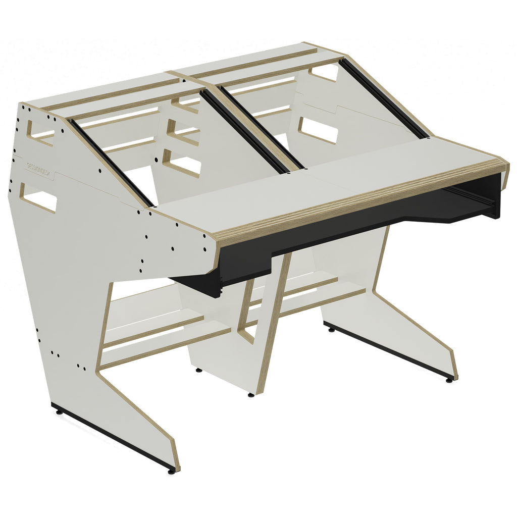 Sessiondesk QUINTAV 2.0 Studio Desk with KEY small Keyboard Drawer - 70s White