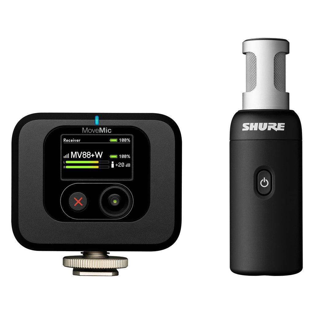Shure MoveMic 88+ Wireless Stereo Microphone and Camera Receiver Kit