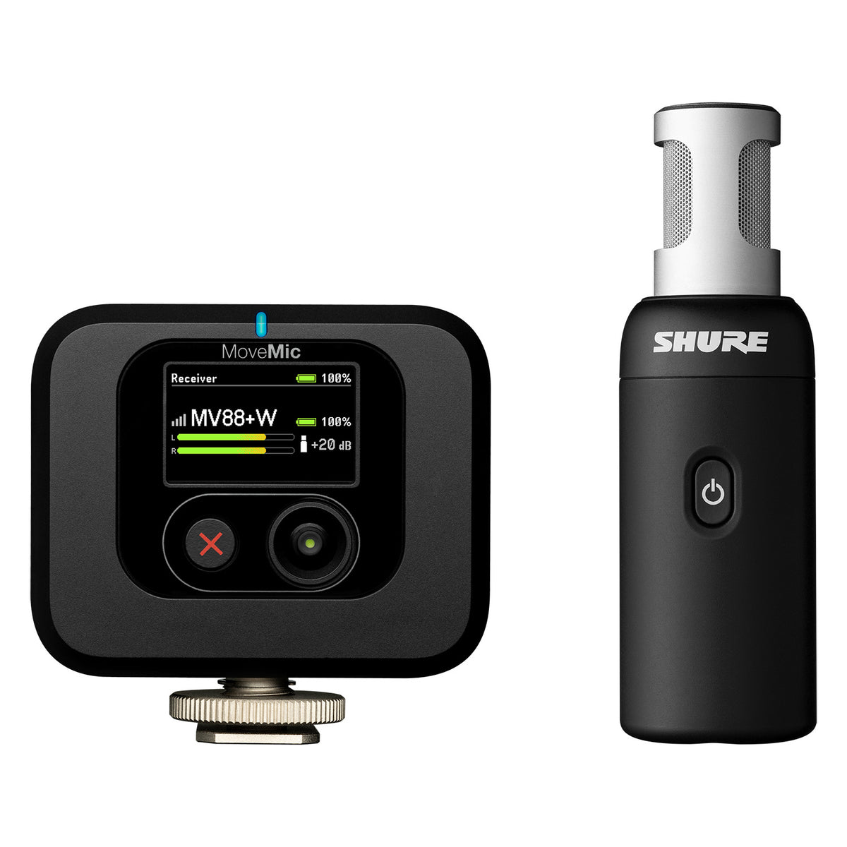 Shure MoveMic 88+ Wireless Stereo Microphone and Camera Receiver Kit