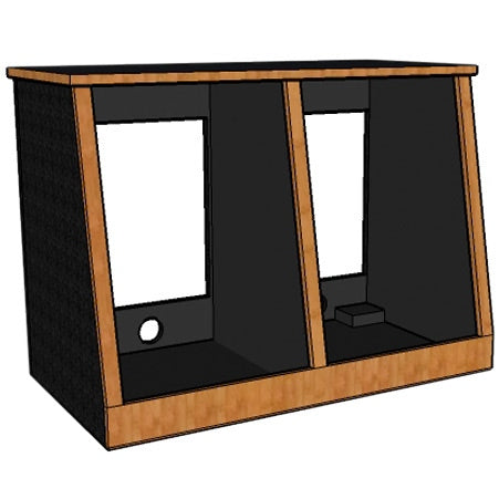 Sound Construction 2-Bay Slant Rack, 16-Space - Oak