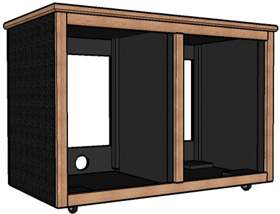Sound Construction 2-Bay Straight Rack, 14-Space - Maple