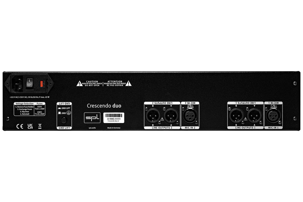 SPL Crescendo duo v2 Two-Channel Microphone Preamplifier