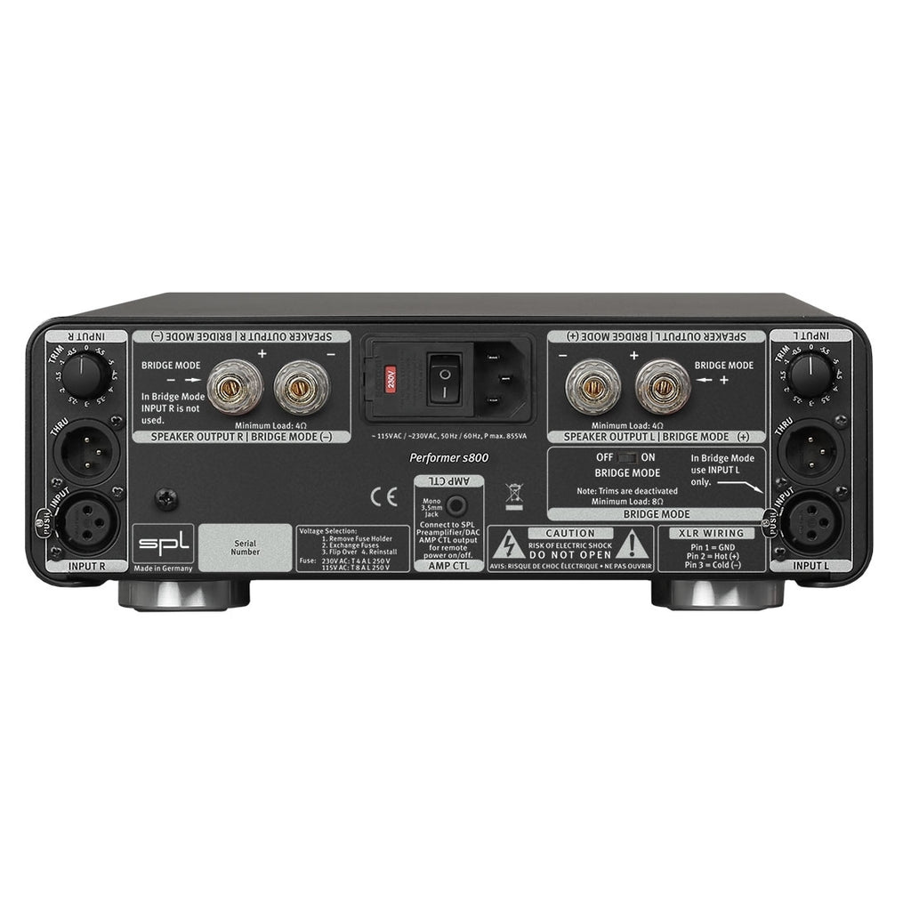 SPL Performer 800 Stereo Power Amplifier - Black