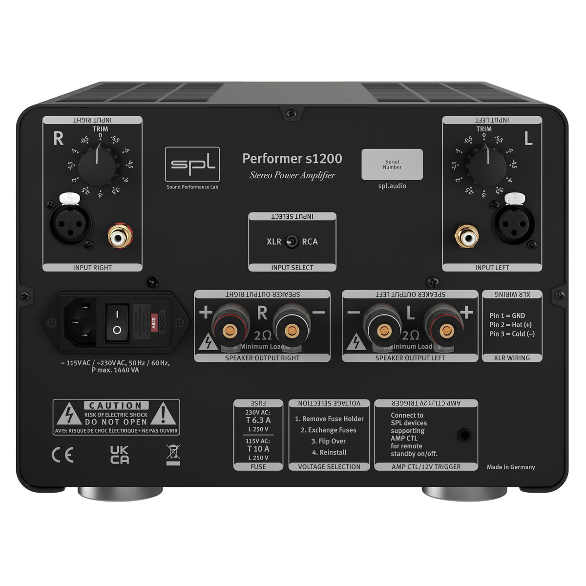 SPL Performer Stereo Power Amplifier s1200 - Black