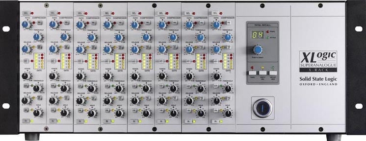 SSL X-Rack Fitted with 8 Dynamics Modules