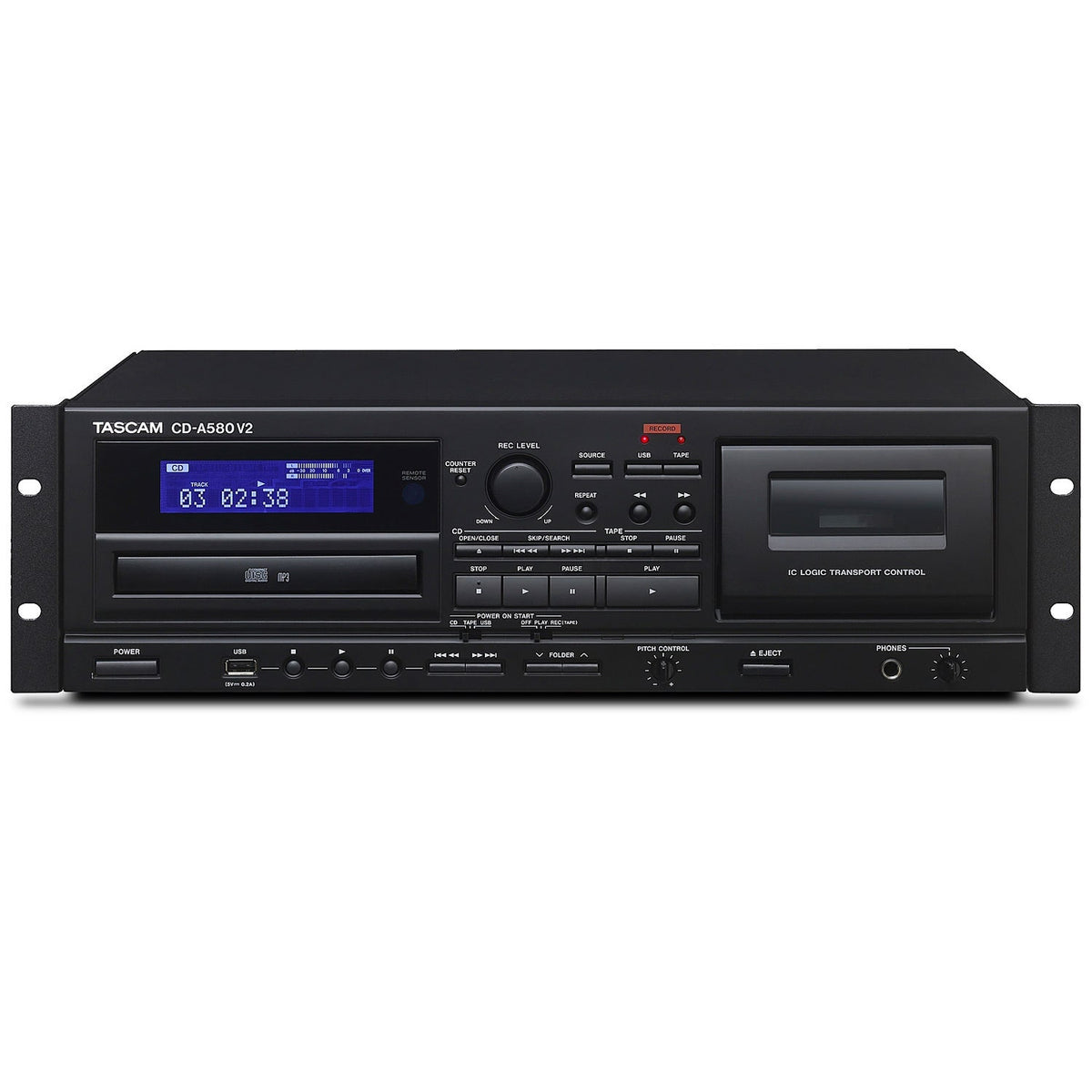 Tascam CD-A580 V2 Cassette USB & CD Player/Recorder (Demo Deal)