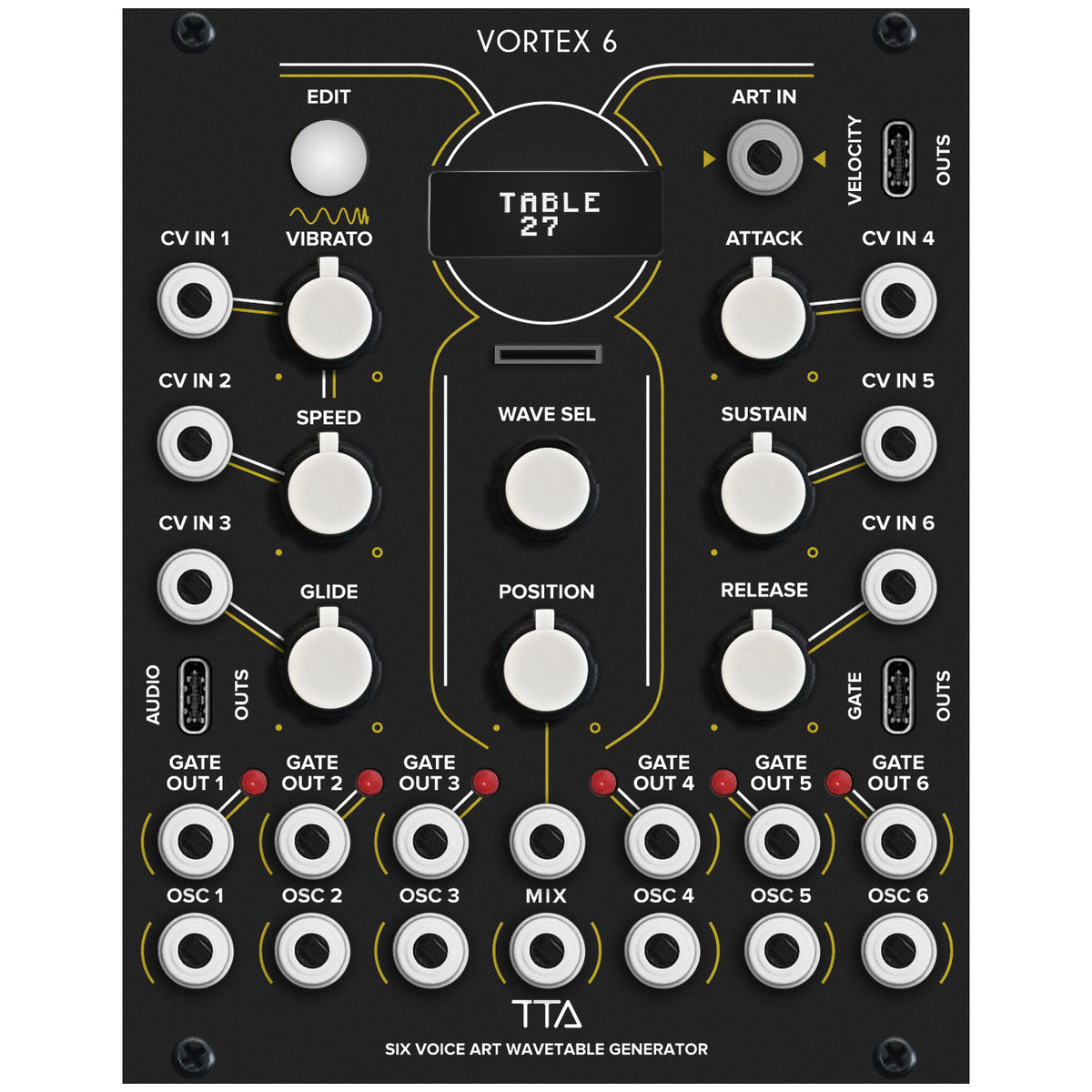 Tiptop Audio VORTEX 6 6-Voice Wavetable Oscillator Module