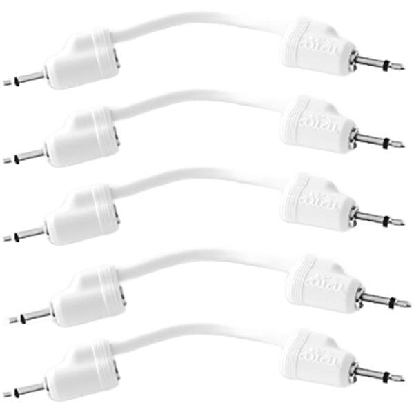 Tiptop Audio Stackcable "Shorty" 3.5mm Eurorack Patch Cables - White, 12 cm, 5-Pack