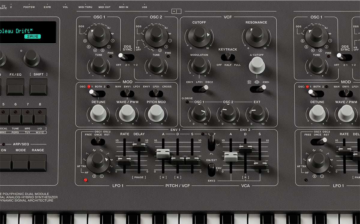 UDO Audio DMNO 8-Voice Polyphonic Keyboard Synthesizer - Black
