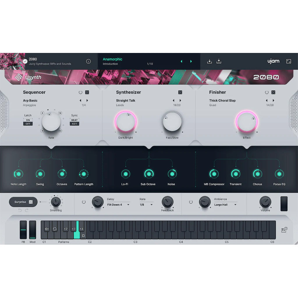 UJAM Usynth 2080 Synthwave Synthesizer Virtual Instrument - Electronic Delivery