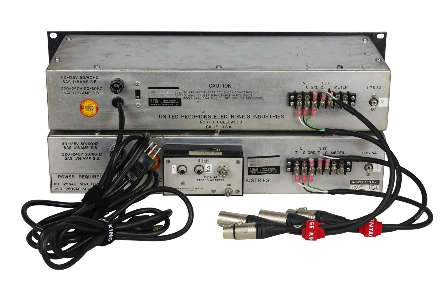 Urei 1176 LN Blackface Rev F Compressor Pair #3260/3488 (Vintage