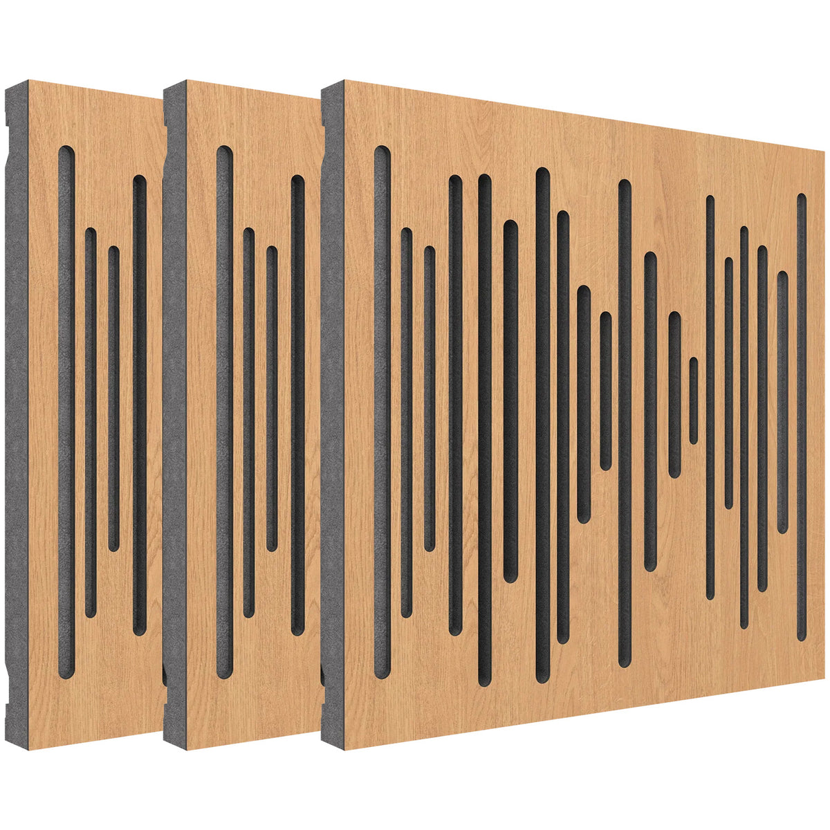 Vicoustic Wavewood Diffuser Ultra MKII Acoustic Panel - Natural Oak, 3-Pack
