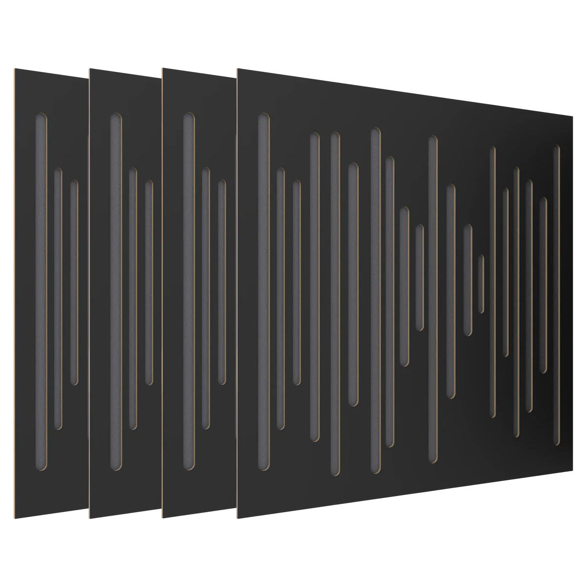 Vicoustic Wavewood Ultra Lite Acoustic Panel - Black Matte, 4-Pack