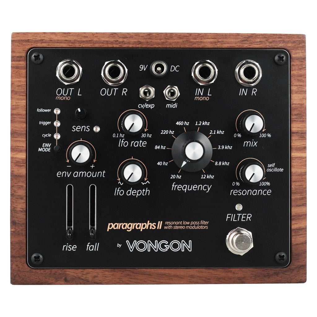 Vongon Paragraphs II 4-Pole Resonant Low Pass Filter Pedal (Demo Deal)