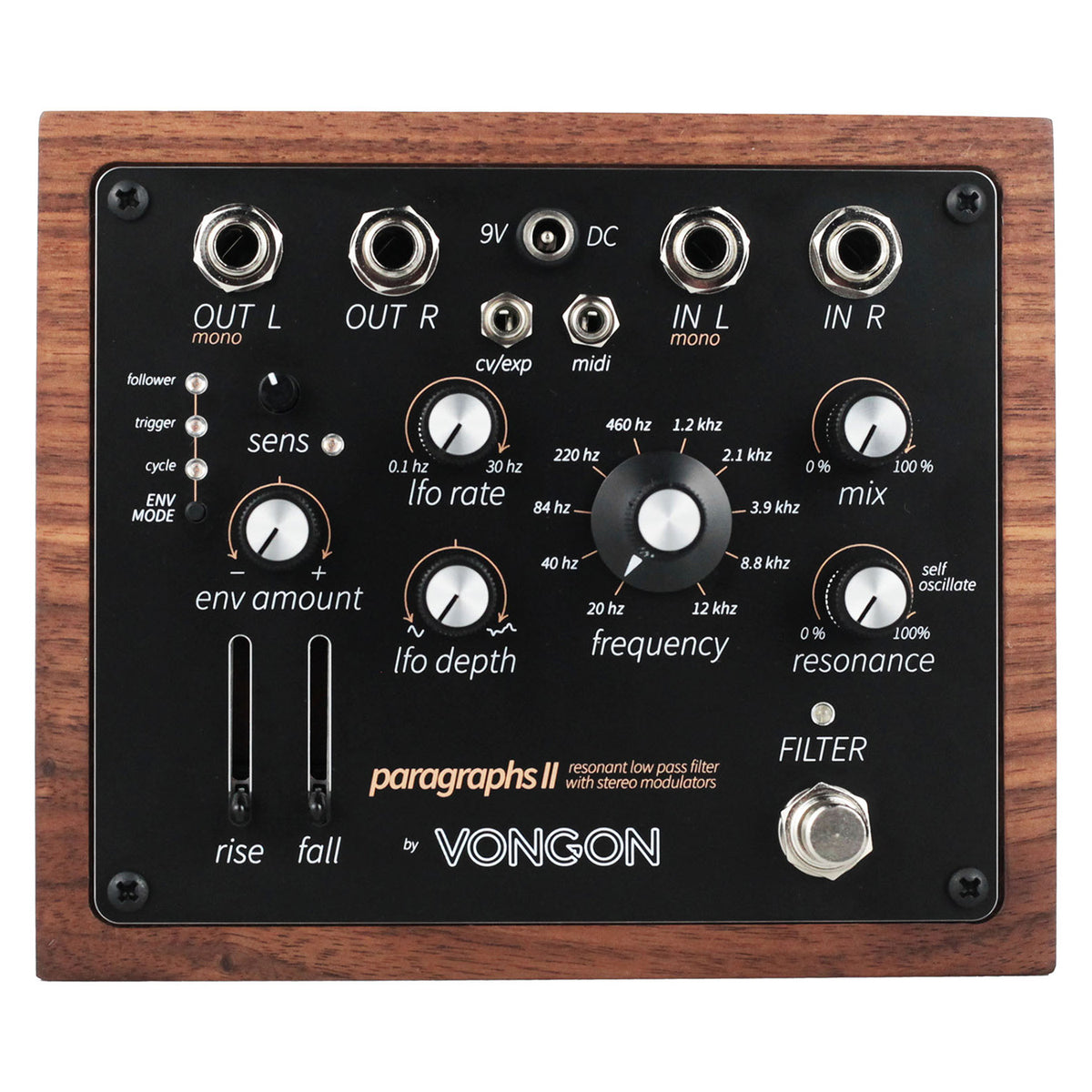 Vongon Paragraphs II 4-Pole Resonant Low Pass Filter Pedal (Demo Deal)