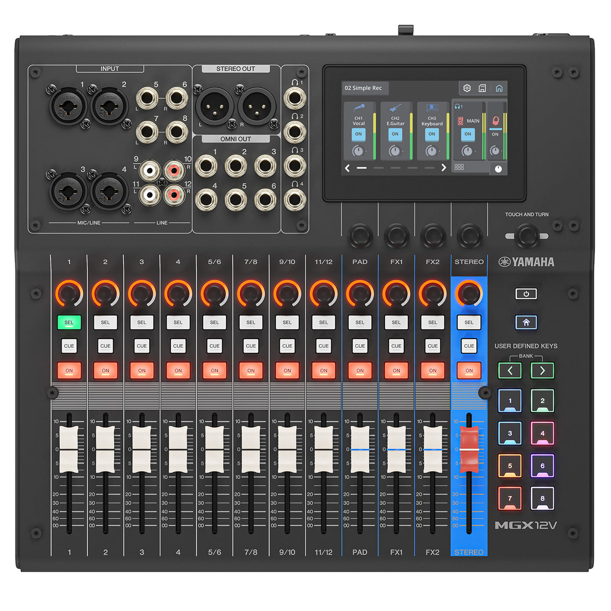 Yamaha MGX12V 18-Channel Digital Mixing Console - Black