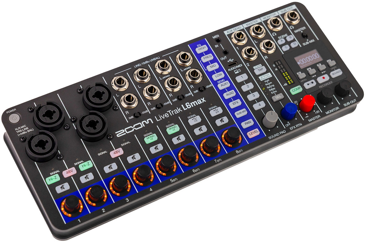 Zoom LiveTrak L6max 12-Channel Mixer and Recorder